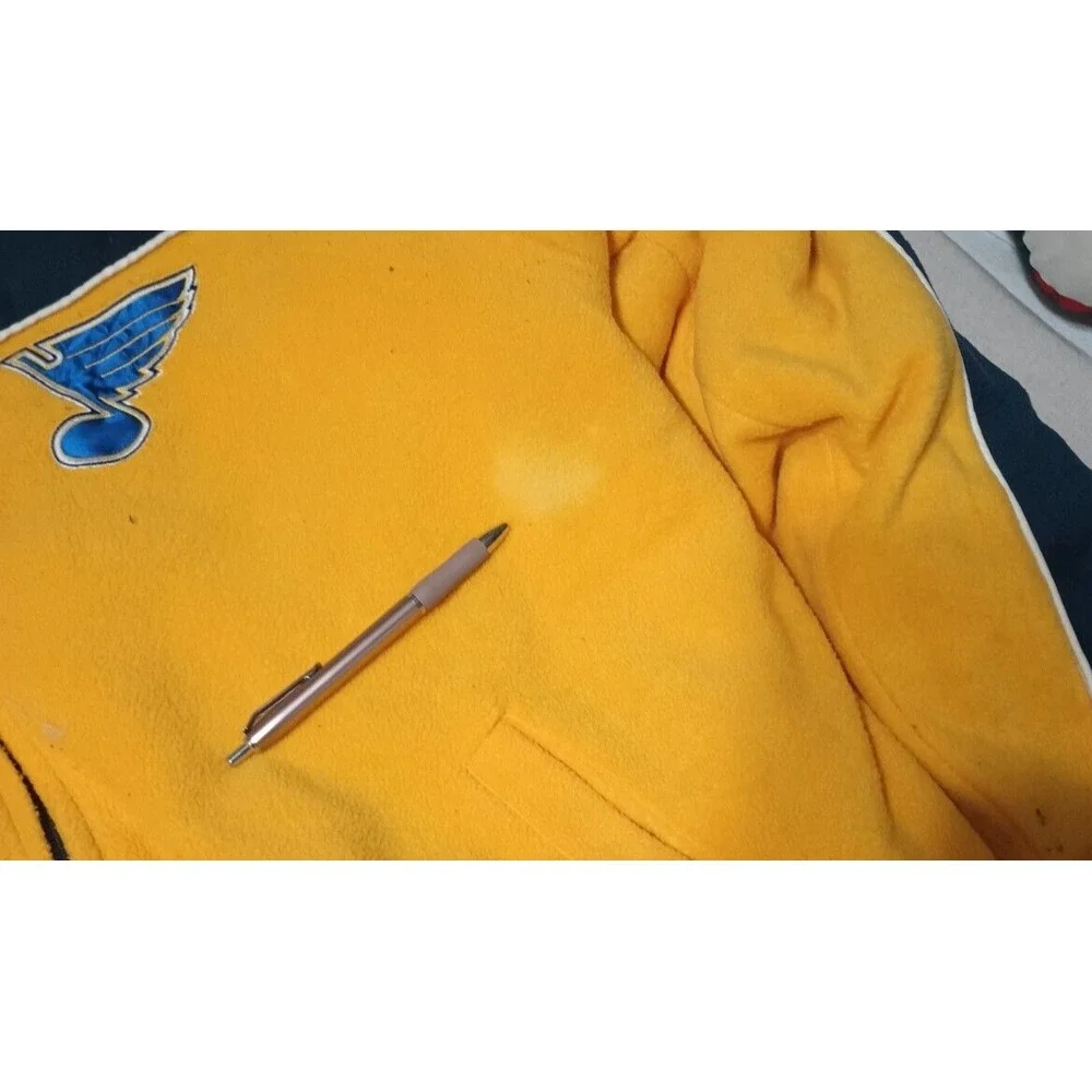 Vintage St Louis Blues Hockey Men's Reversible Jacket Blue‎ & Gold Size XL